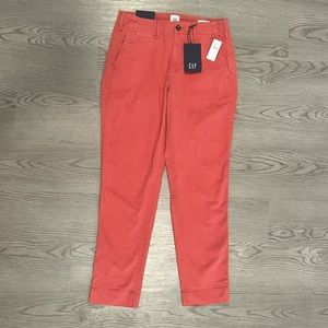 NWT! GAP - orange high rise straight khaki, size 0, straight leg, ankle length